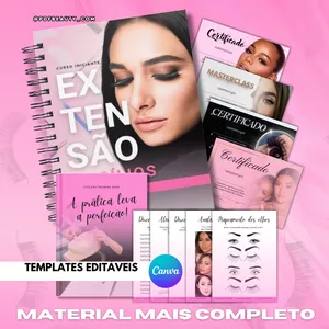 Curso Apostila de extensão de cílios Premium + Material de Suporte para o seu curso.