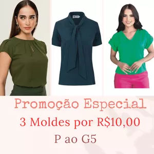 Imagem de capa para o Ebook MOLDES EM PDF  KIT COM 3 MOLDES #01