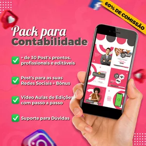 Imagem do curso Pacote +30 Artes Feed Organizado para Contabilidade - Pack Canva
