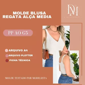Imagem de capa para o Ebook MOLDE BLUSA REGATA ALÇA MEDIA