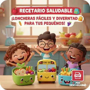 Imagen de portada para Ebook 🍎 Recetario Saludable: ¡Loncheras Fáciles y Divertidas para tus Pequeños! 🎒