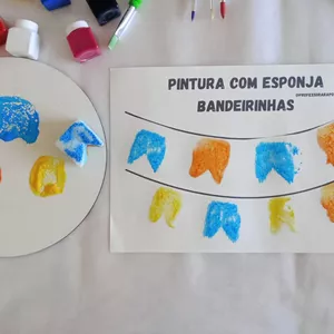 Imagem de capa para o Ebook Carimbo com esponja Bandeirinhas