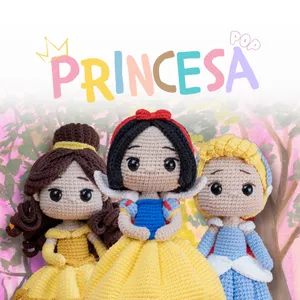 Imagem de capa para o Curso online Princesas Pop | Curso de Amigurumi