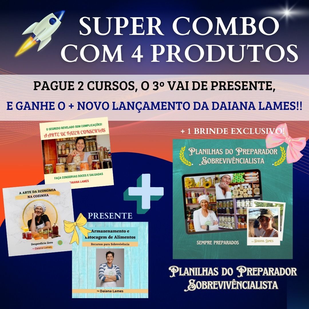 Imagem do curso Super Combo - Compre 2 leve 3 Cursos + Planilhas do Preparador Sobrevivencialista