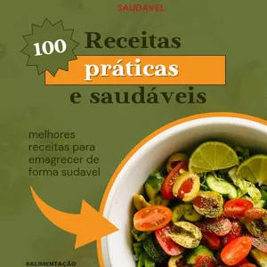 Imagem de capa para o Ebook 100 Receitas para perda de peso de forma saudável e pratica aprovadas por nutricionistas.