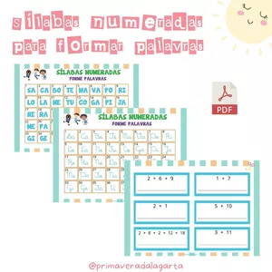 Imagem de capa para o Ebook Sílabas simples numeradas para formar palavras