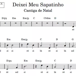 Imagem de capa para o Ebook Deixei Meu Sapatinho (Cantiga de Natal) - Partitura Facilitada com Playback