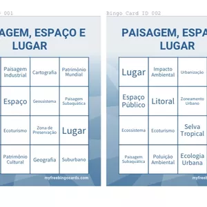 Imagem de capa para o Ebook BINGO DE GEOGRAFIA: PAISAGEM, ESPAÇO E LUGAR - GEOGRAFIA
