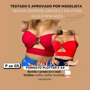 Imagem de capa para o Ebook Molde Cropped Argola 2 em 1