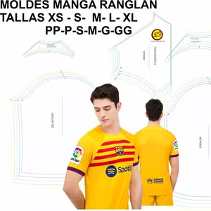Imagen de portada para Ebook MOLDE CAMISETA FUTBOL BARCELONA TALLAS XS-XL