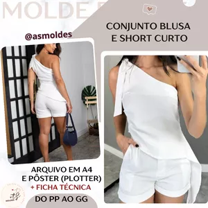 Imagem de capa para o Ebook Conjunto blusa e short curto - Molde em PDF