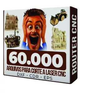 Imagem de capa para o Ebook Maga Pack 60 mil arquivos corte a laser vetor artes MDF e Acrílico.