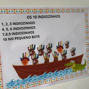 Imagem de capa para o Ebook CARTAZ INTERATIVO POVOS INDÍGENAS OS 10 INDIOZINHOS 