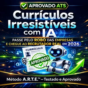 Imagem de capa para o Ebook Currículos Irresistíveis com IA: Passe pelo Robô ATS e triplique suas entrevistas em 2026