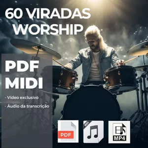 Imagem de capa para o Ebook 60 Viradas MAIS USADAS no Worship - Partitura