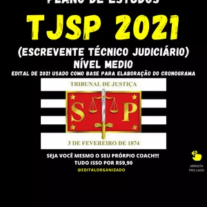 Imagem de capa para o Ebook TJ SP - ESCREVENTE 2021 - PLANO DE ESTUDOS