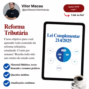 Imagem de capa para o Curso online Reforma tributária - curso preparatório para concurso !