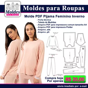 MOLDE PIJAMA FEMININO - Moldes Para Roupas | Hotmart