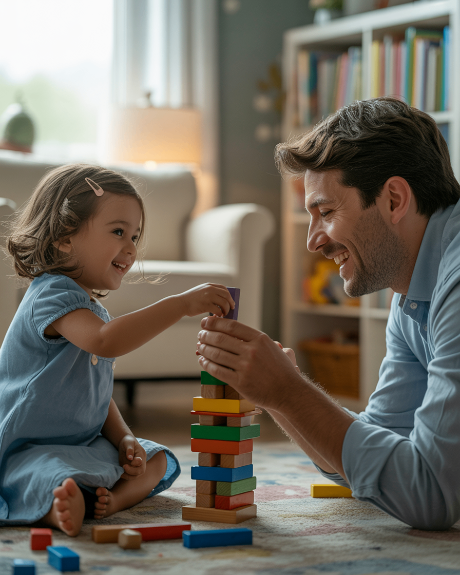 Pai fortalecendo a conexão com a filha em poucos minutos por dia
