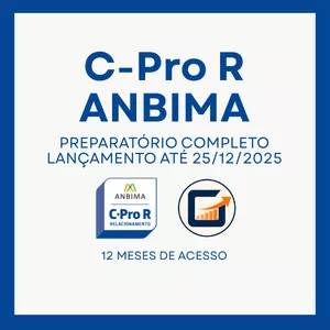 Imagem do curso APROVAÇÃO C-PRO R | 12 MESES DE ACESSO (GANHE DE BÔNUS PREPARATÓRIO CPA)
