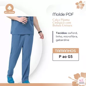 Imagem de capa para o Ebook MOLDE CALÇA PIJAMA CIRÚRGICO COM BOLSOS UNISSEX