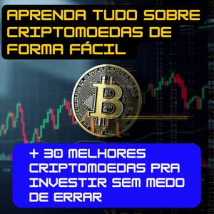 Imagem de capa para o Ebook Aprenda tudo sobre criptomoedas+ 30 melhores criptomoedas pra investir sem medo de errar