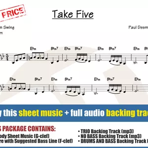 Cover image for Online course Take Five (Sheet Music + Backing Tracks)