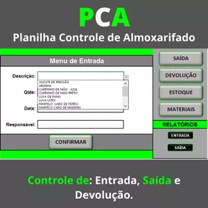 Imagem de capa para o Curso online Planilha Controle de Almoxarifado.
