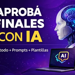 Imagen de portada para Ebook Aprobá finales en menos tiempo usando IA (Guía práctica con ChatGPT + plantillas)