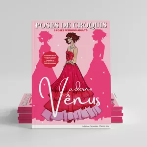 Imagem de capa para o Ebook Caderno de poses - Vênus (Croqui de moda feminino adulto)