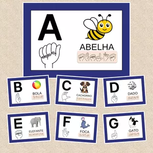 Imagem de capa para o Ebook ALFABETO DE PAREDE LIBRAS COM IMAGENS