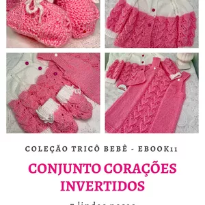 Imagem de capa para o Ebook Ebook 11 COLEÇÃO TRICO BEBÊ - CONJUNTO CORAÇÕES INVERTIDOS
