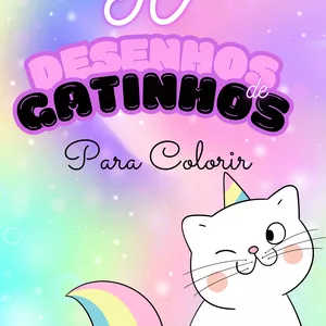 Imagem de capa para o Ebook Ebook para colorir 50 desenhos de gatinhos