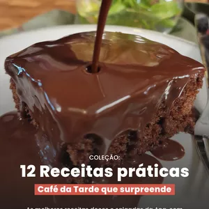 Imagem de capa para o Ebook 12 Receitas Práticas - Café da Tarde que Surpreende