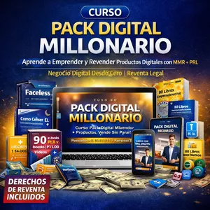 Imagen de portada para Ebook Curso Pack Digital Millonario 💼 | Aprende a Emprender y Revender Productos Digitales con MMR + PRL
