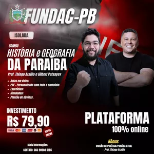 Imagem de capa para o Curso online FUNCAC - PB - HISTÓRIA DA PARAÍBA, GEOPOLÍTICA E A PARAÍBA ATUAL