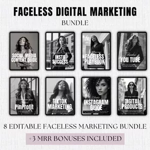 Cover image for Online course DFY Product: Faceless Digital Marketing Bundle with PLR and MRR