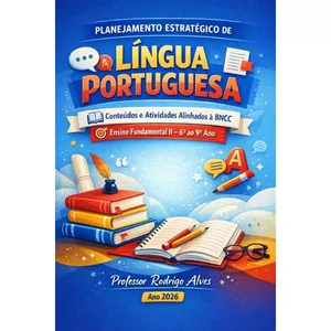 Imagem de capa para o Curso online Planejamento Estratégico de Língua Portuguesa 2026 – BNCC Ensino Fundamental II | 6º ao 9º Ano