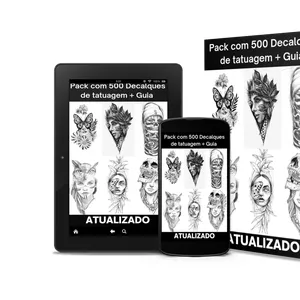 Pack com 500 Decalques de tatuagem + Guia por Israel Fernandes