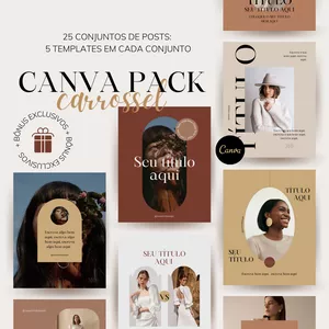Imagem de capa para o Curso online Canva Pack Carrossel