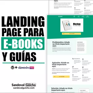 Imagem principal do produto 30-. 👉 Landing Page + Página de Ventas para E-Books y Guías - Compatibles para WordPress y Elementor PRO.