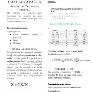 Imagem de capa para o Ebook Resumo ESTATÍSTICA BÁSICA