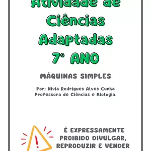 Imagem de capa para o Ebook MAQUINAS SIMPLES - Atividade de Ciências Adaptadas - 7 Ano
