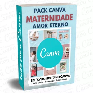 Imagem principal do produto Canva Pack Editável - Maternidade Amor Eterno + 5 Kits Bônus