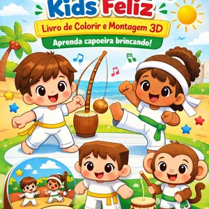 Imagem de capa para o Ebook Livro para Colorir Capoeira Kids