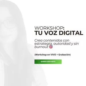Imagen de portada para Curso online Workshop: Tu Voz Digital ( Crea contenidos con estrategia, autoridad y sin bunout) 