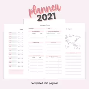 Imagem de capa para o Ebook Planner 2021 Completo - Versão Rosa