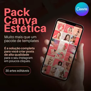 Imagem de capa para o Curso online Pack Canva Estética – Com 30 Posts editáveis no Canva