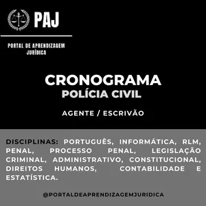 Imagem de capa para o Ebook Cronograma Geral para Polícia Civil (agente e escrivão).