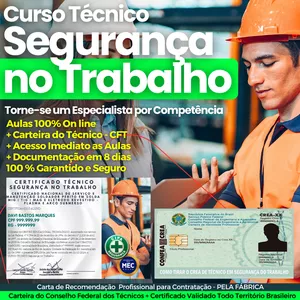 Imagem do curso Curso Técnico de Seguranca no Trabalho por Competência (Video Aulas + Ebook)